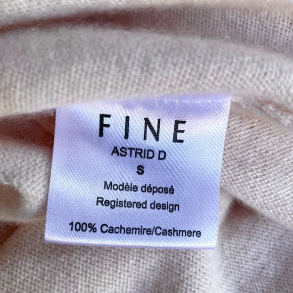 Distressed 100% Cashmere Sweater Lightweight by Fine Paris Light Pink Pure Small - Picture 7 of 9
